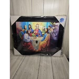 Vtg Lenticular The Last Supper Jesus On The Cross 3D Picture 18x15 Triple Image